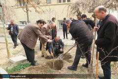 کاشت نهال در دانشگاه‌های هنر و تهران همزمان با روز درخت کاری